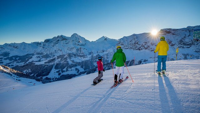 Skifahren, Adelboden-Lenk