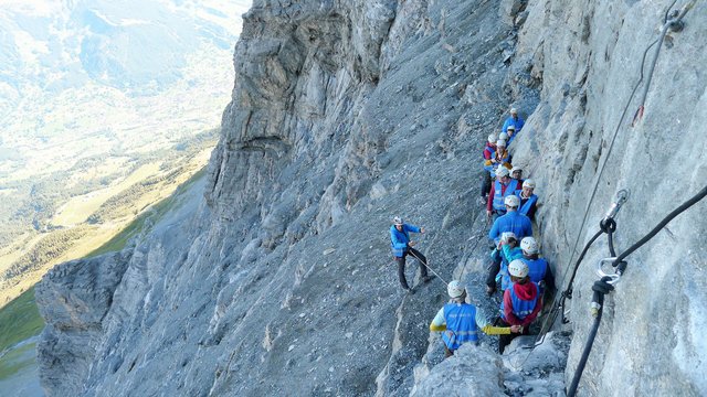 Abseilen in der Eiger-Nordwand, Jungfrau Region