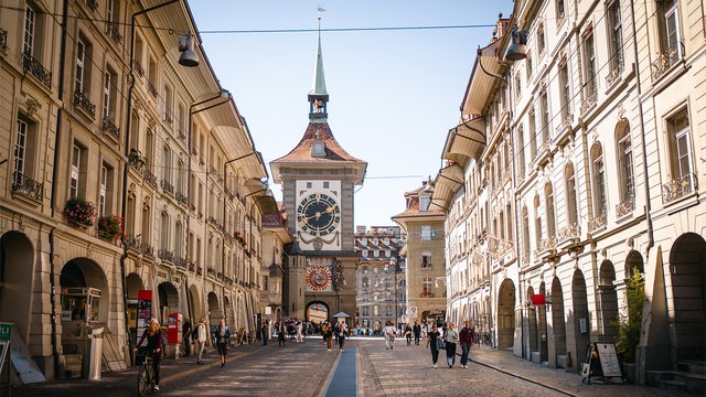 The Zytglogge clock tower in Bern