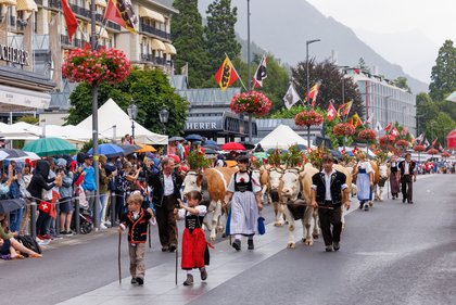 1. August Umzug mit Kühen und Pferden in Interlaken, Ferienregion Interlaken