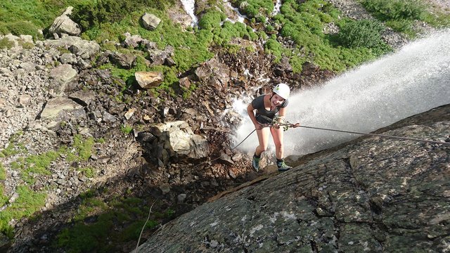 Abseiling with the team