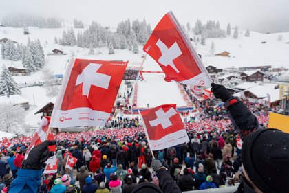 Skifans am Ski Weltcup Adelboden