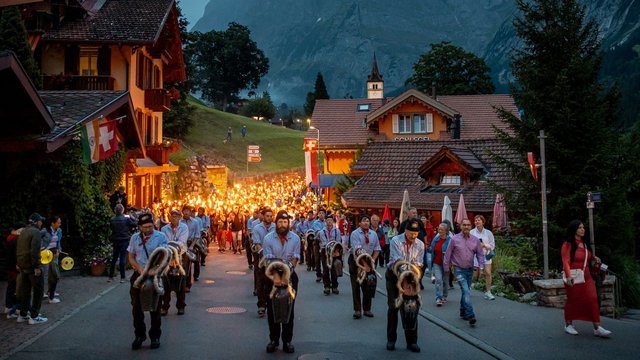 1. August in Grindelwald, Jungfrau Region