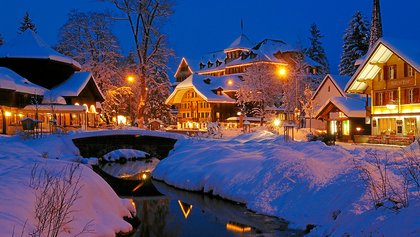 Dorfzentrum Kandersteg im Winter