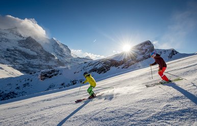 Skifahren auf der kleinen Scheidegg / Männlichen in der Jungfrau Region